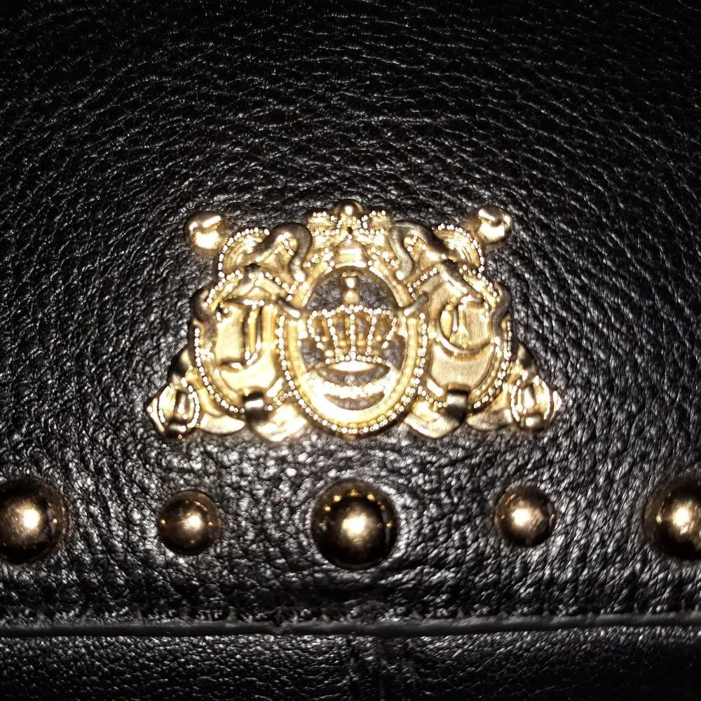 *Juicy Couture Tough Girl studded black leather wristlet